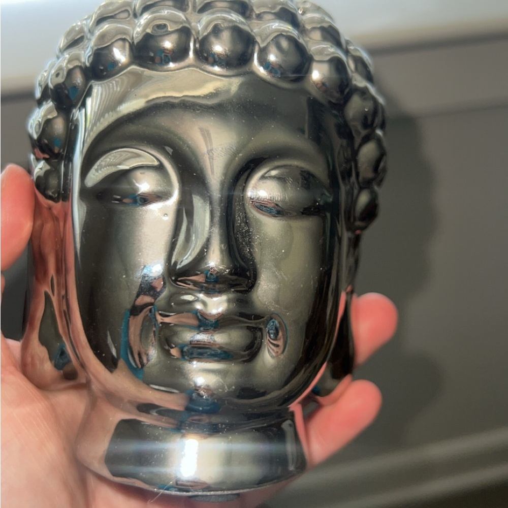 Silver Buddha Head Decor